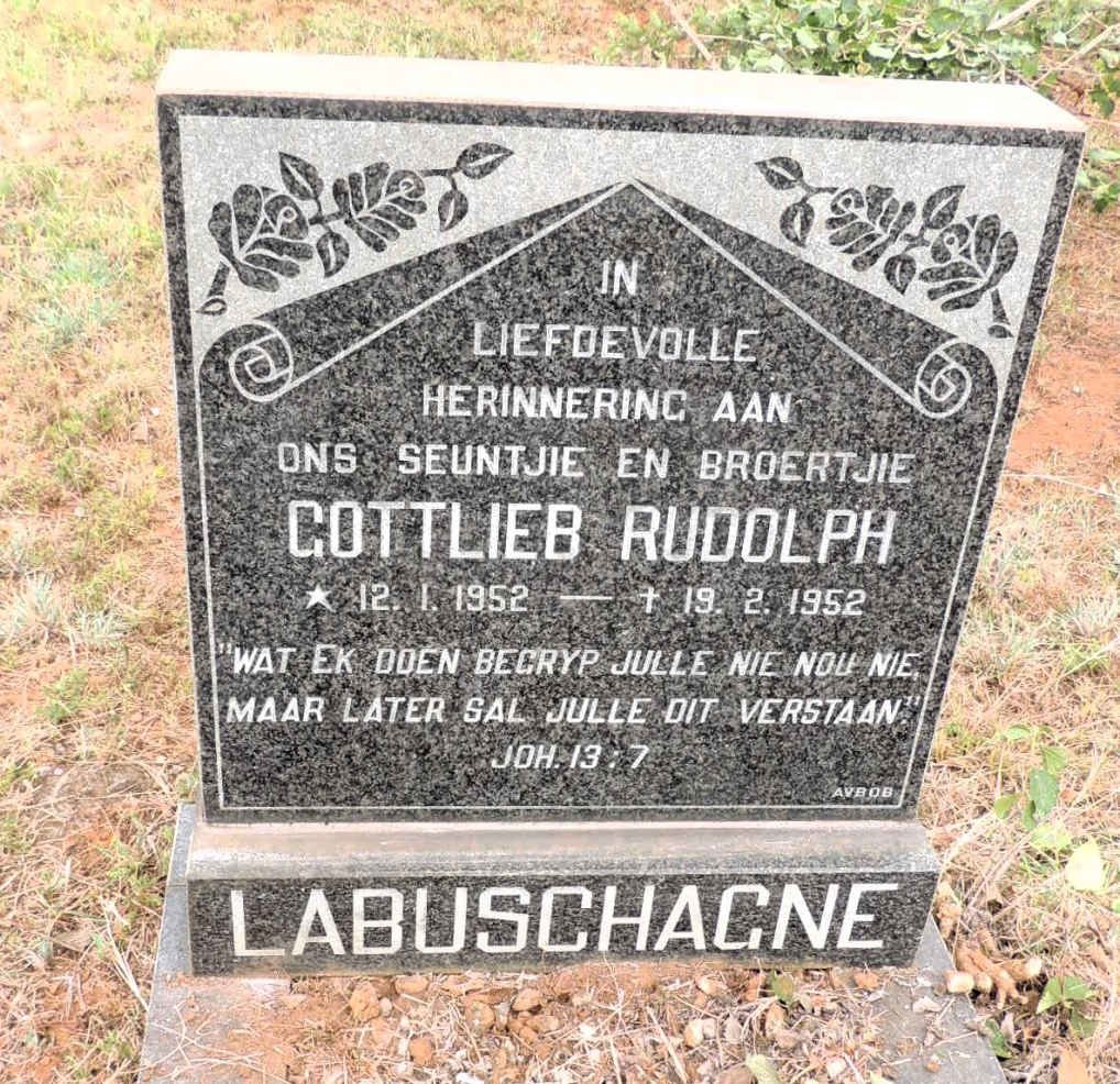 LABUSCHAGNE Gottlieb Rudolph 1952-1952
