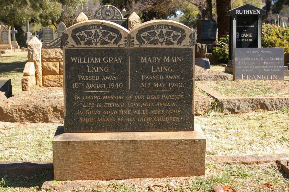 LAING William Gray -1940 &amp; Mary Main -1942