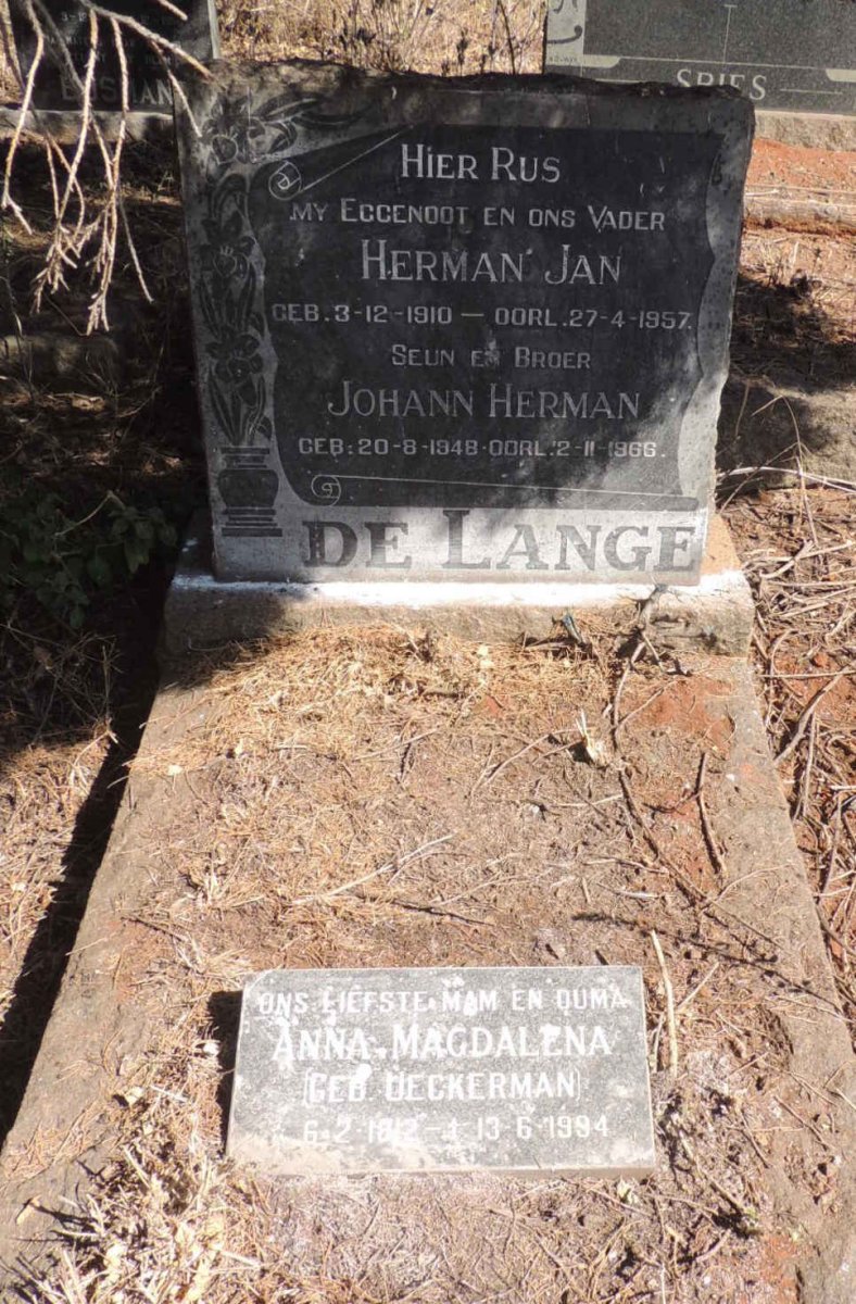 LANGE Herman Jan, de 1910-1957 &  Anna Magdalena UECKERMAN 1912-1994 :: DE LANGE Johann Herman 1948-1966_1