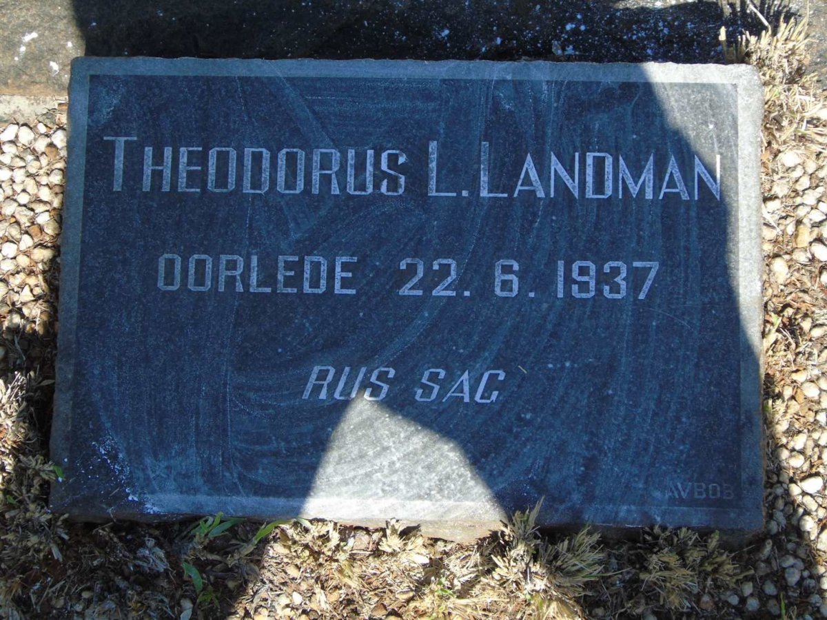 LANDMAN Theodorus L. -1937