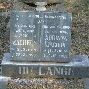 LANGE Zacheus, de 1921-1995 & Adriana Jacoba 1924-2008