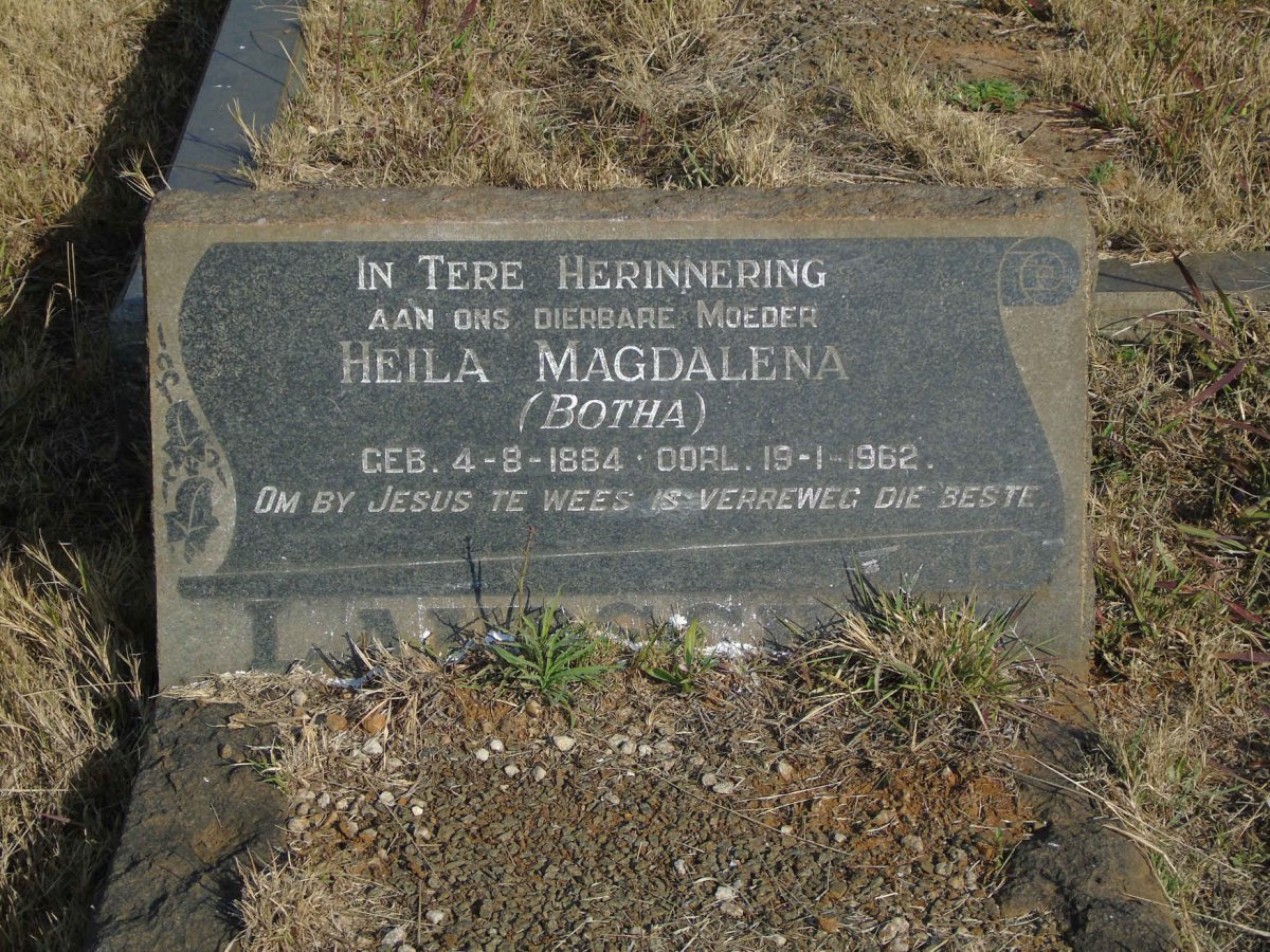LAUBSCHER Heila Magdalena nee BOTHA 1884-1962