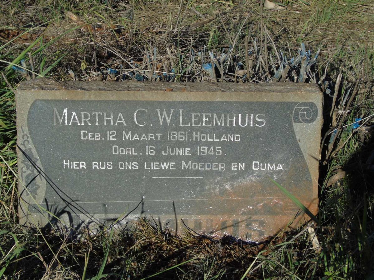 LEEMHUIS Martha C.W. 1861-1945