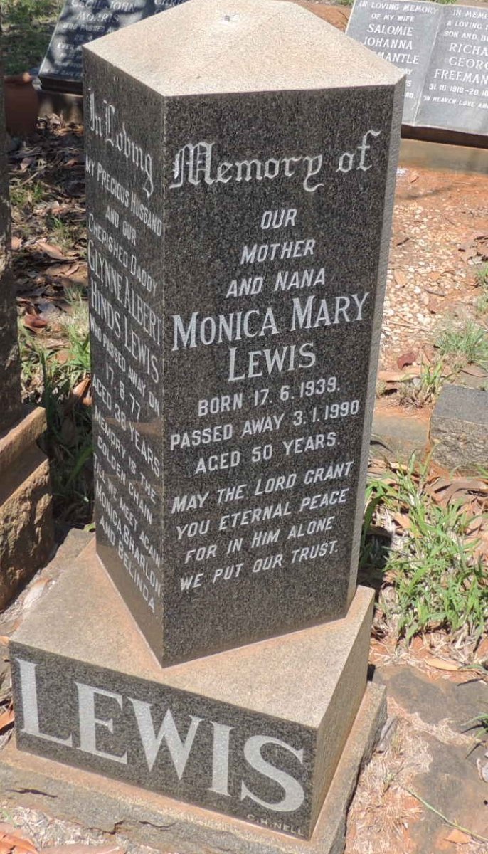 LEWIS Glynne Albert Hinds 1938-1977 & Monica Mary 1939-1990 _2