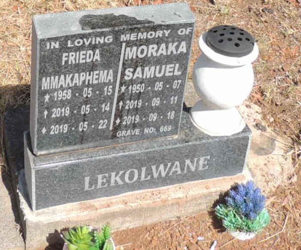LEKOLWANE Moraka Samuel 1950-2019 & Frieda Mmakaphema 1958-2019