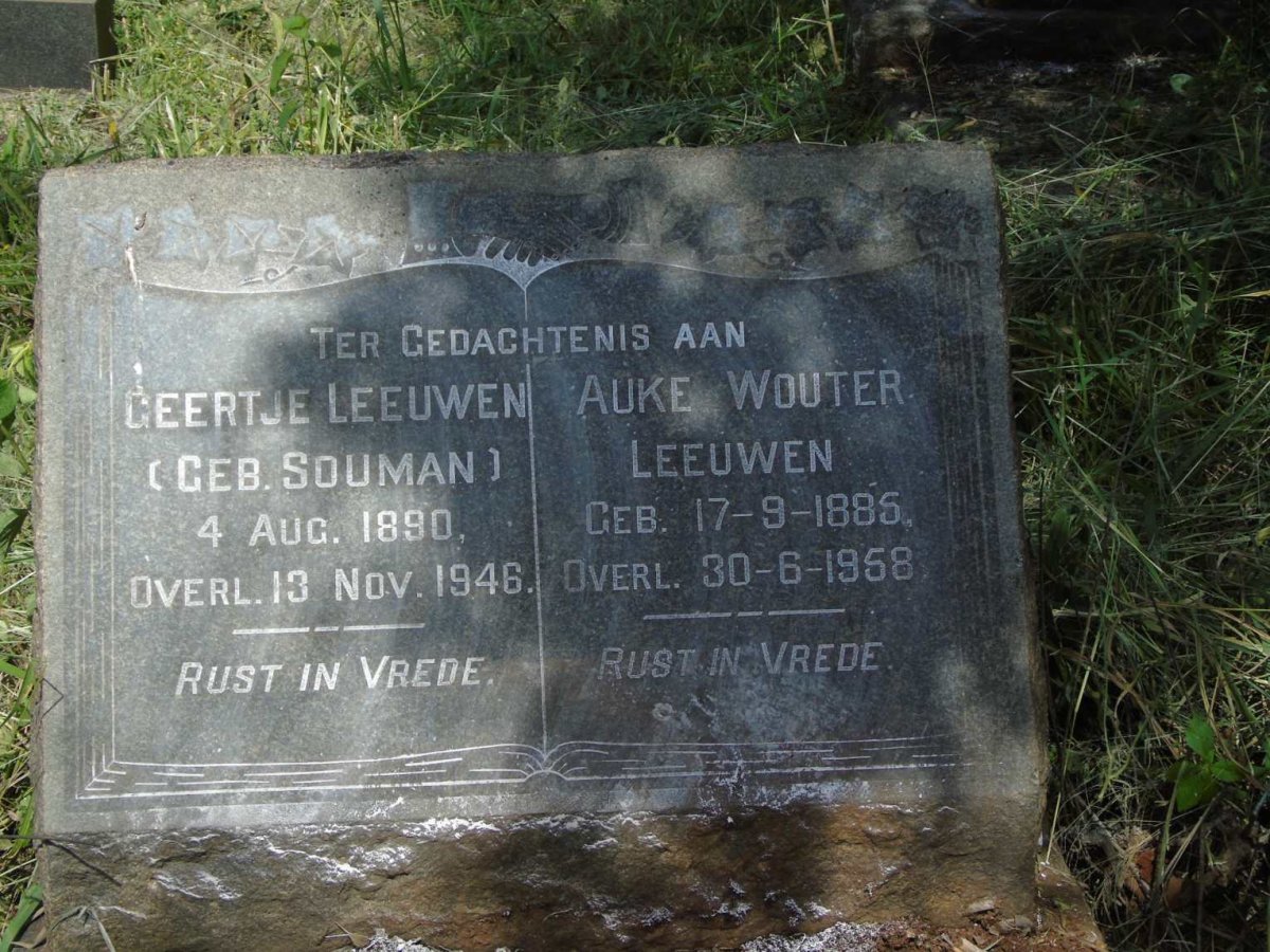 LEEUWEN Auke Wouter 1885-1958 & Geertje SOUMAN 1890-1946