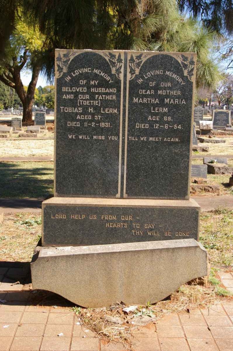 LERM Tobias H. -1931 &amp; Martha Maria -1954 