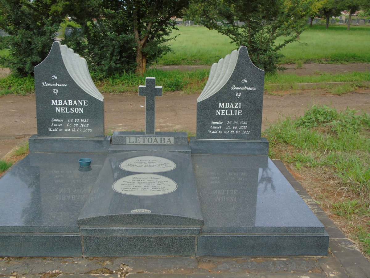 LETOABA Mbabane Nelson 1932-2008 &amp; Mdazi Nellie 1946-2012