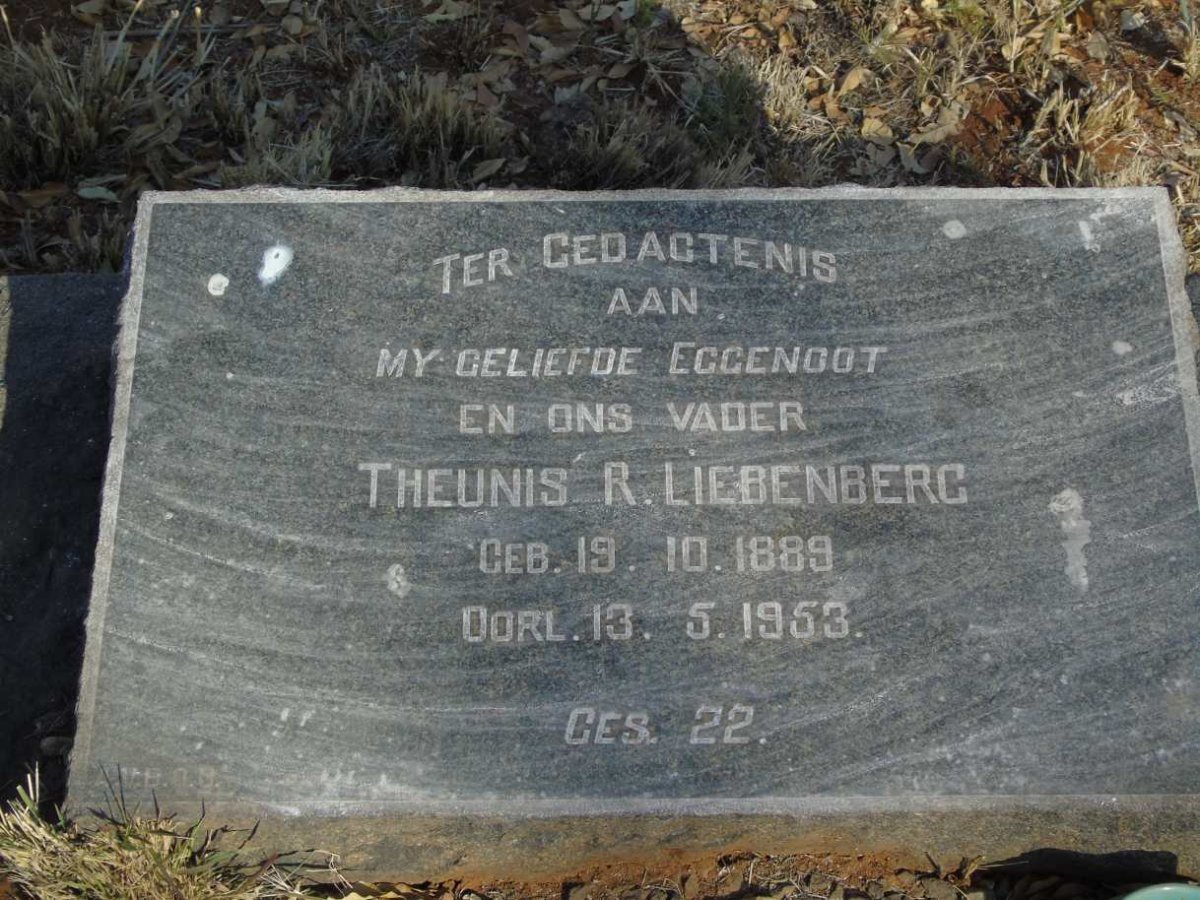 LIEBENBERG Theunis R. 1889-1953