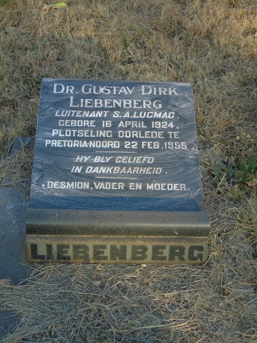 LIEBENBERG Gustav Dirk 1924-1955 
