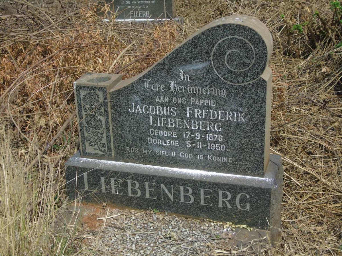 LIEBENBERG Jacobus Frederik 1876-1950