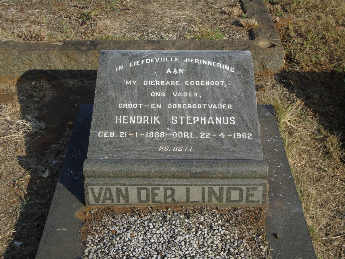 LINDE Hendrik Stephanus, van der 1888-1962