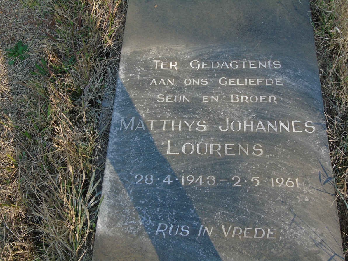 LOURENS Matthys Johannes 1943-1961