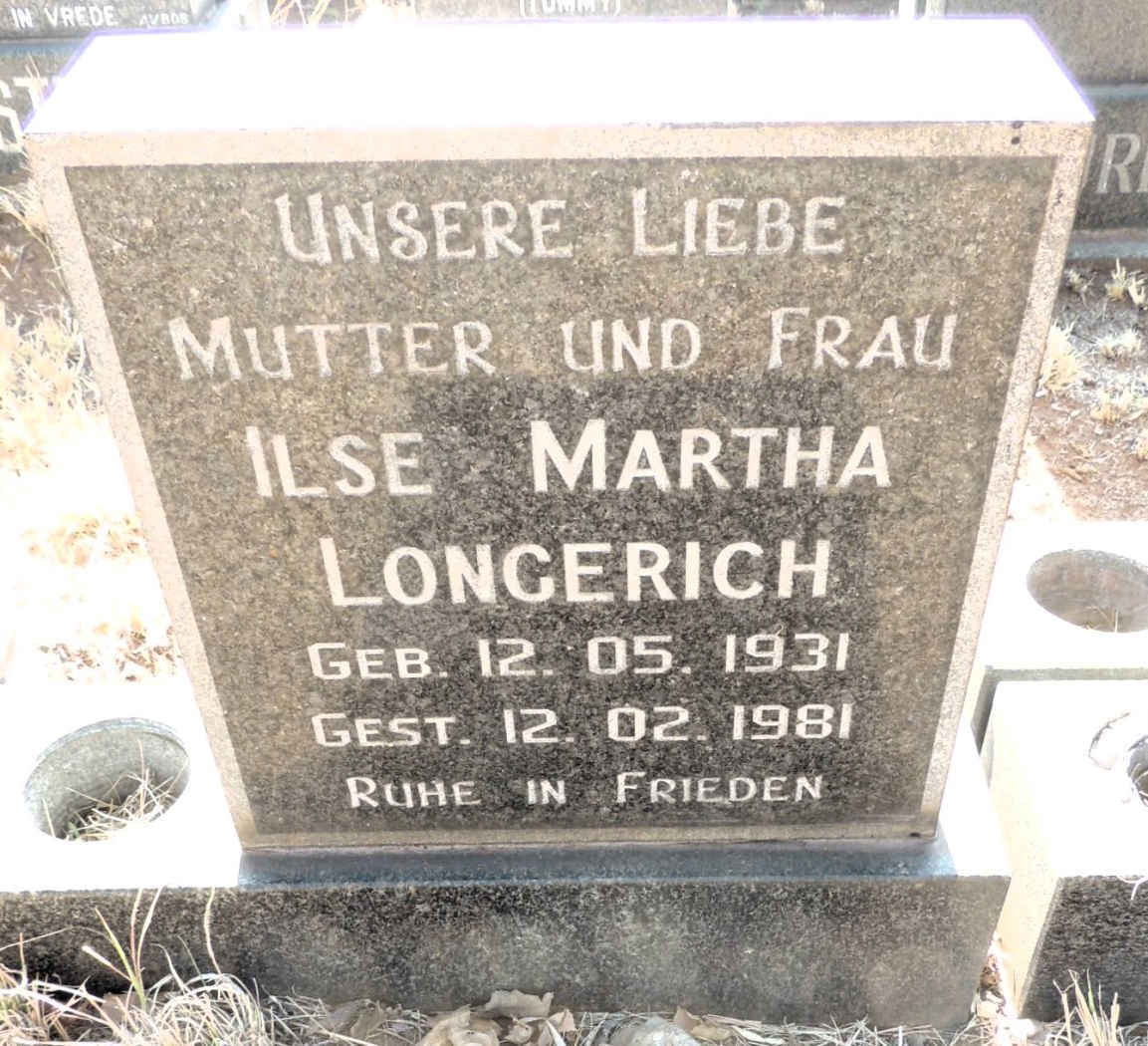 LONGERICH Ilse Martha 1931-1981