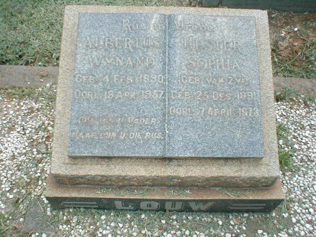 LOUW Albertus Wynand 1890-1957 &amp; Hester Sophia VAN ZYL 1891-1973