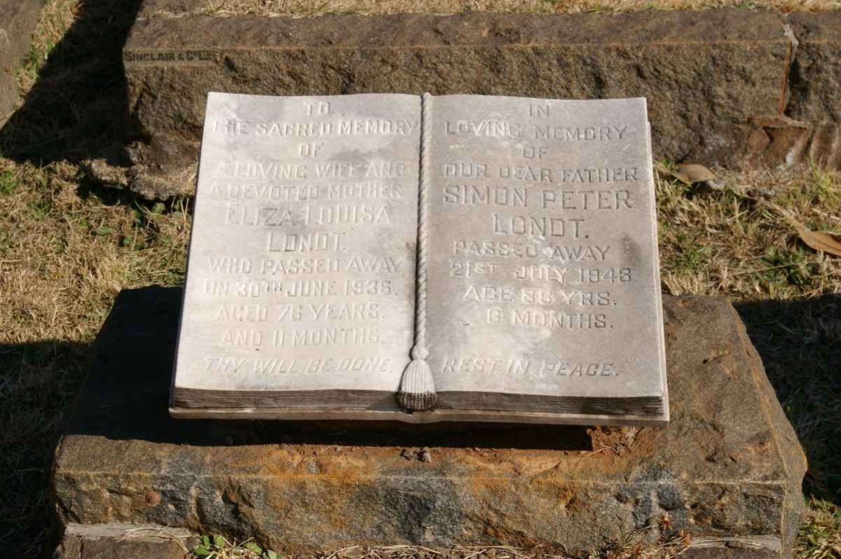 LONDT Simon Peter -1943 &amp; Eliza Louisa -1936