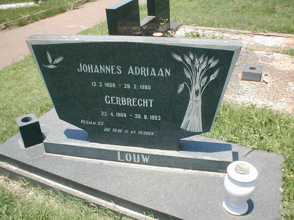 LOUW Johannes Adriaan 1908-1980 &amp; Gerbrecht 1909-1993