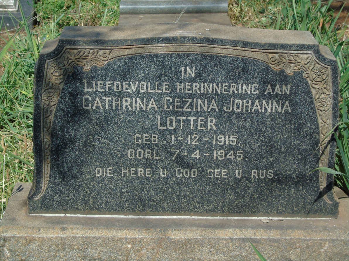 LOTTER Cathrina Gezina Johanna 1915-1945