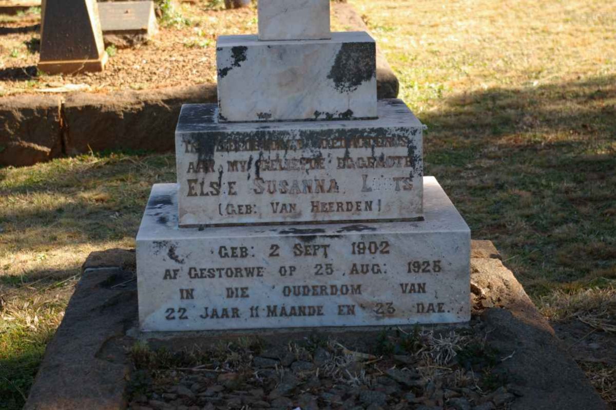 LOOTS Elsie Susanna nee van HEERDEN 1902-1925