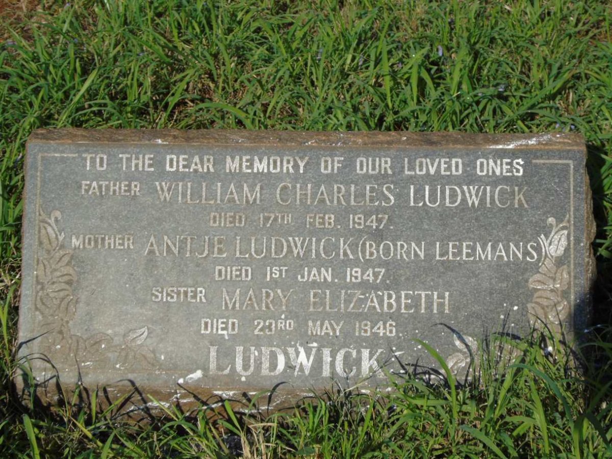 LUDWICK William Charles -1947 & Antje LEEMANS -1947 :: LUDWICK Mary Elizabeth -1946