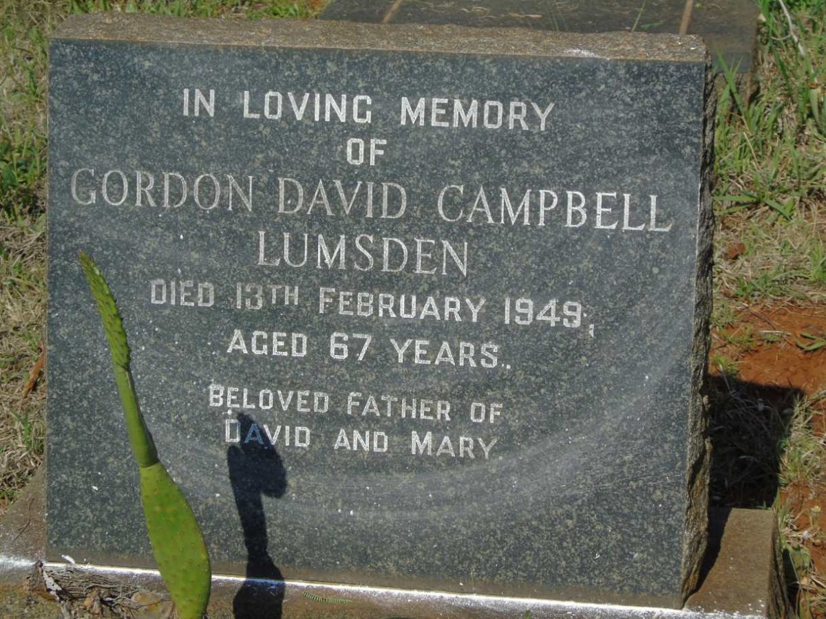LUMSDEN Gordon David Campbell -1949