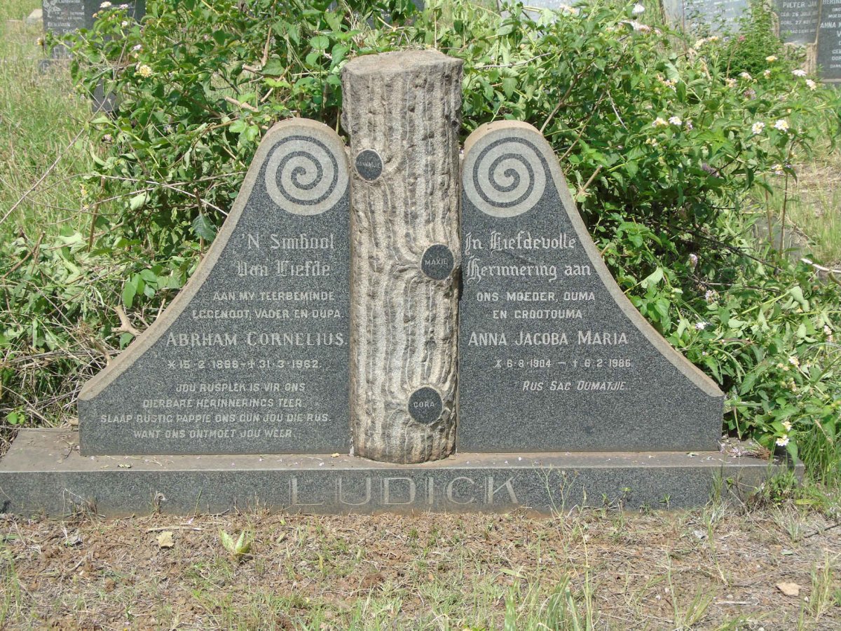 LUDICK Abrham Cornelius 1898-1962 &amp; Anna Jacoba Maria 1904-1986