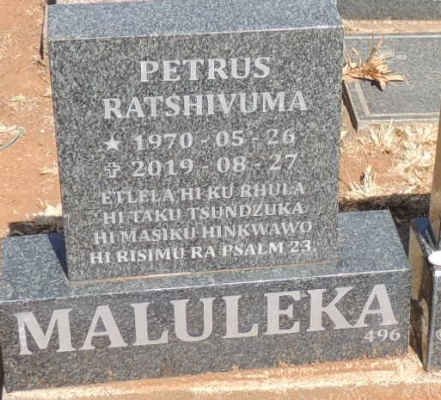 MALULEKA Petrus Ratshivuma 1970-2019