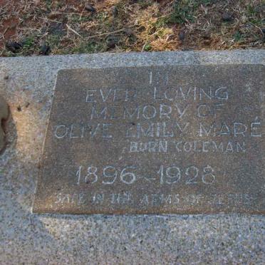 MARE Olive Emily nee COLEMAN 1896-1928