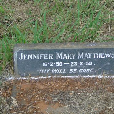 MATTHEWS Jennifer Mary 1956-1956