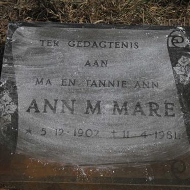 MARE Ann M. 1902-1981