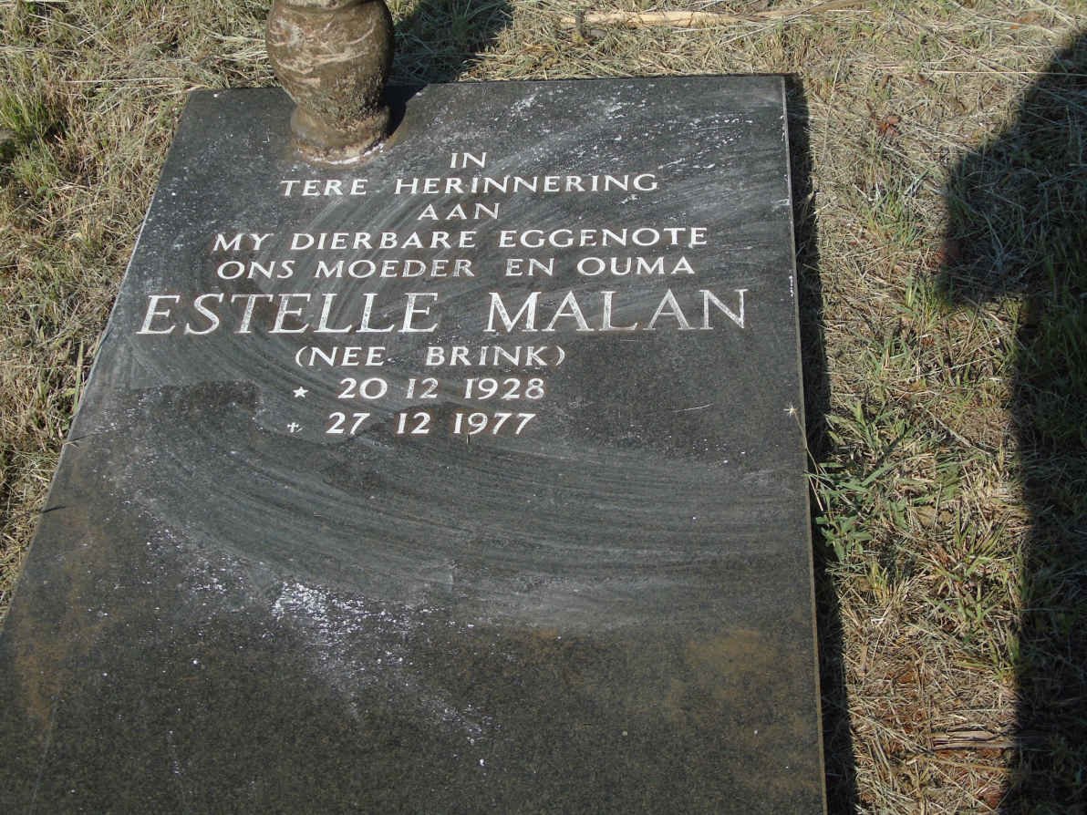 MALAN Estelle nee BRINK 1928-1977
