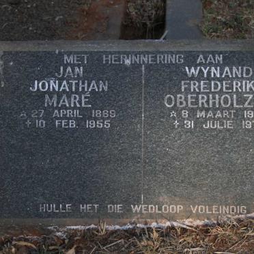MARE Jan Jonathan 1869-1955  :: OBERHOLZER Wynand Frederik 1920-1976