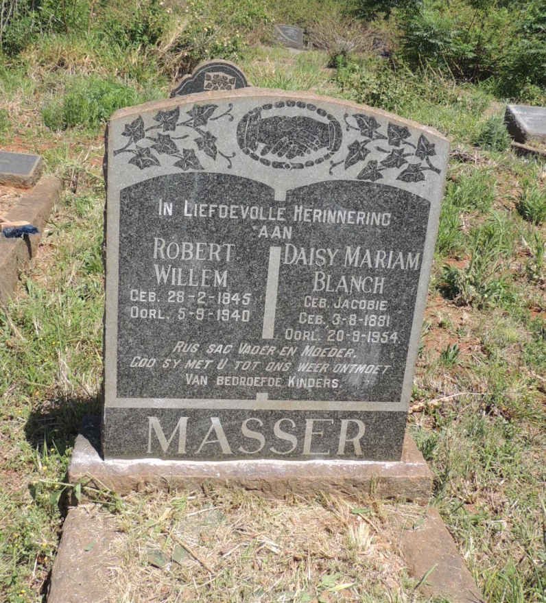 MASSER Robert Willem 1845-1940 &amp; Daisy Mariam Blanch JACOBIE 1881-1954