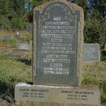 MARE Paul Jacobus 1869-1958 & Jacoba Catherina OOSTHUIZEN -1945 