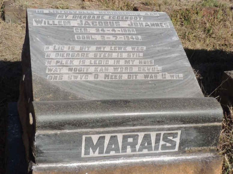 MARAIS Willem Jacobus Johannes 1896-1940