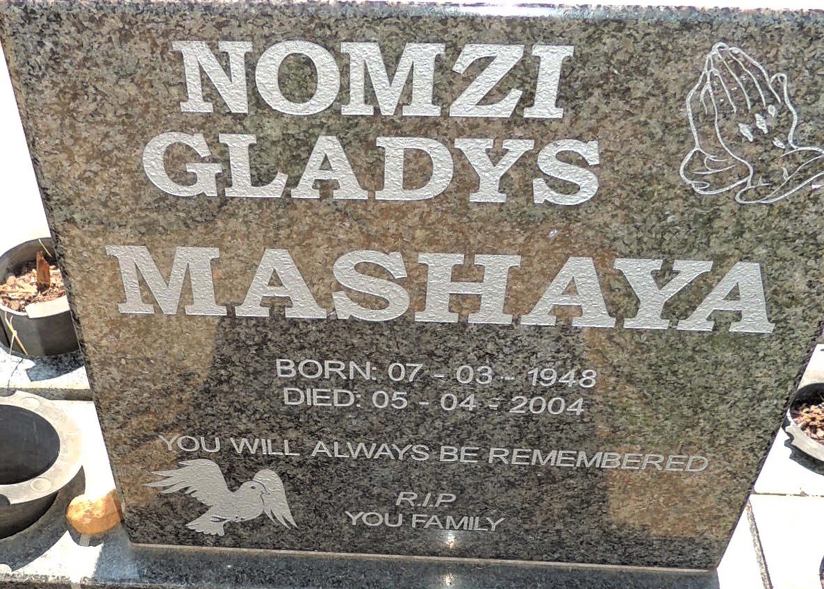 MASHAYA Nomzi Gladys 1948-2004