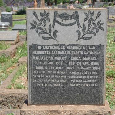 MARAIS Henrietta Barbara Margaretha 1858-1947 :: MARAIS Elizabeth Catharina Erica 1866-1964