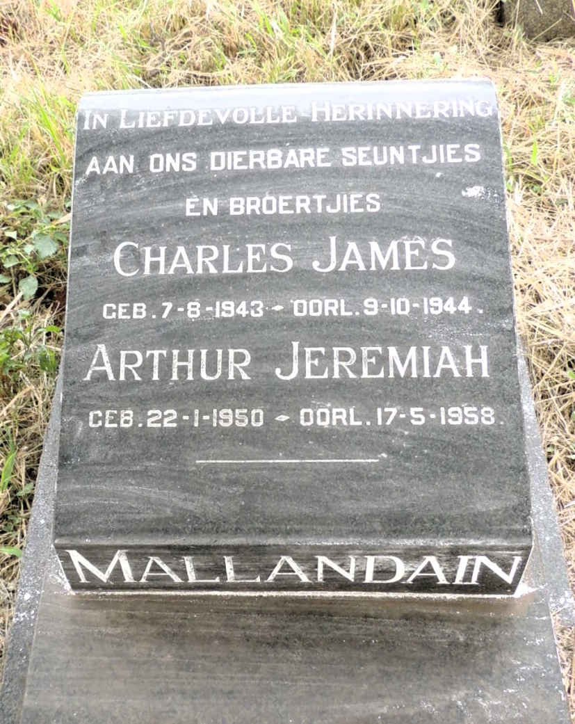 MALLANDAIN Charles James 1943-1944 :: MALLANDAIN Arthur Jeremiah 1950-1958