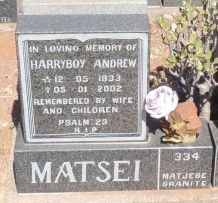 MATSEI Harryboy Andrew 1933-2002