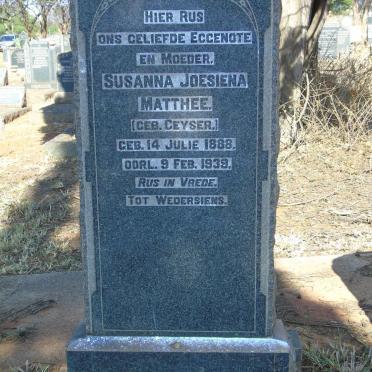 MATTHEE Susanna Joesiena nee GEYSER 1888-1939