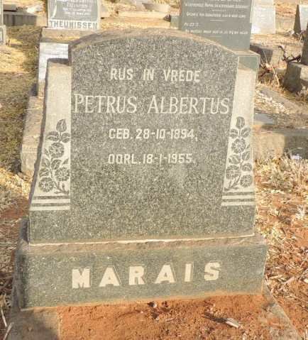 MARAIS Petrus Albertus 1894-1955