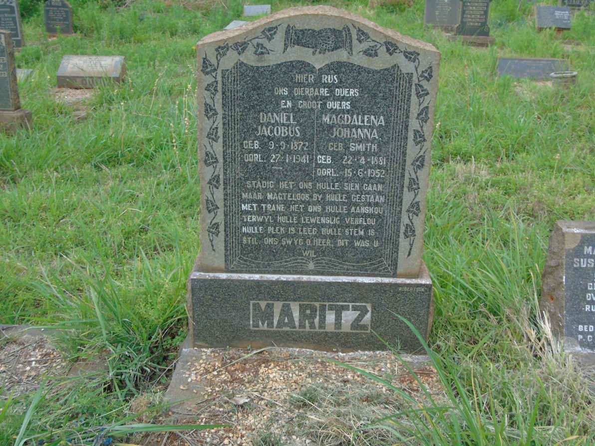 MARITZ Daniel Jacobus 1872-1941 &amp; Magdalena Johanna SMITH 1881-1952