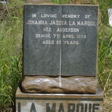 MARQUE Johanna Jacoba, la nee ANDERSON -1938
