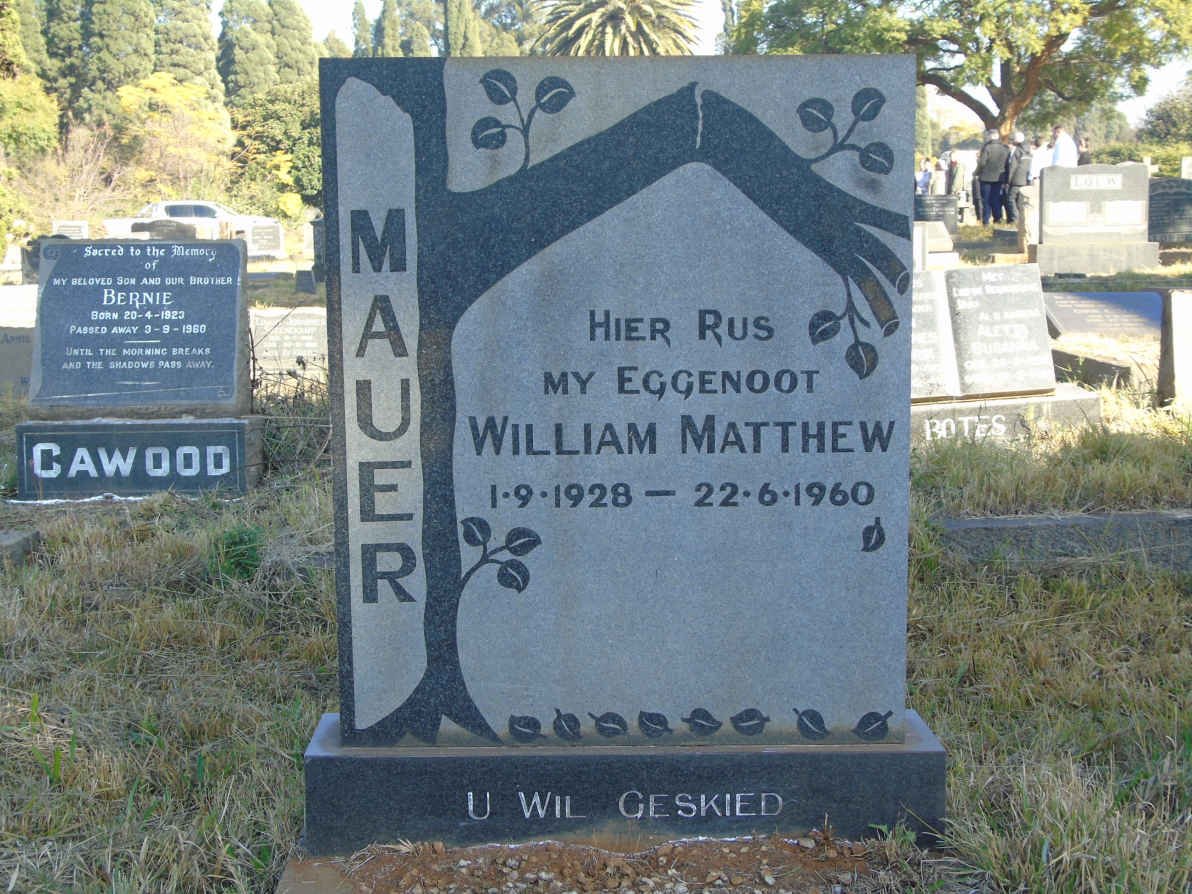MAUER William Matthew 1928-1960