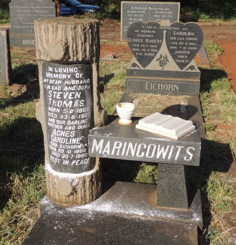 MARINCOWITS Steven Thomas 1900-1968 &amp; Agnes Caroline EICHORN 1905-1980