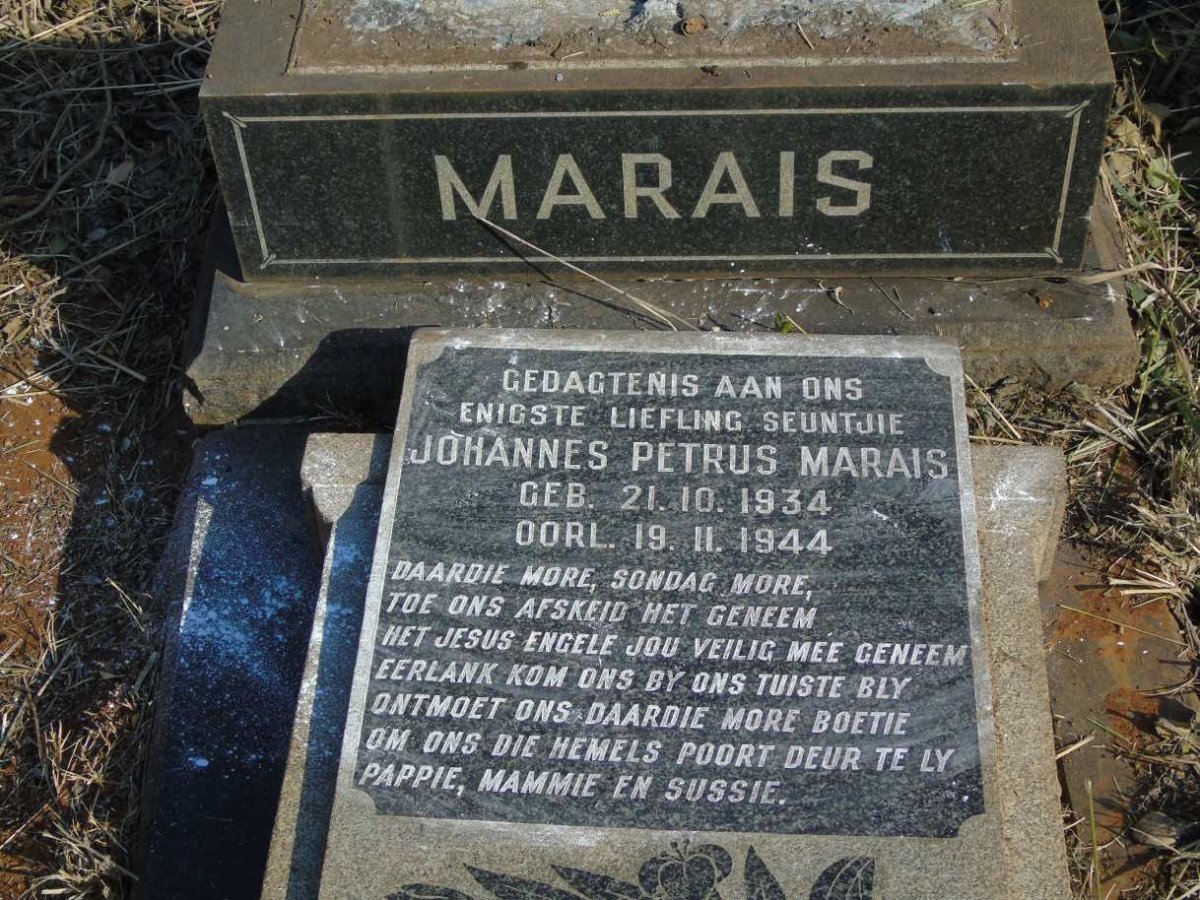 MARAIS Johannes Petrus 1934-1944