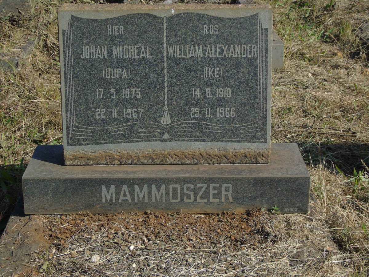 MAMMOSZER Johan Micheal 1875-1967 :: MAMMOSZER William Alexander 1910-1966