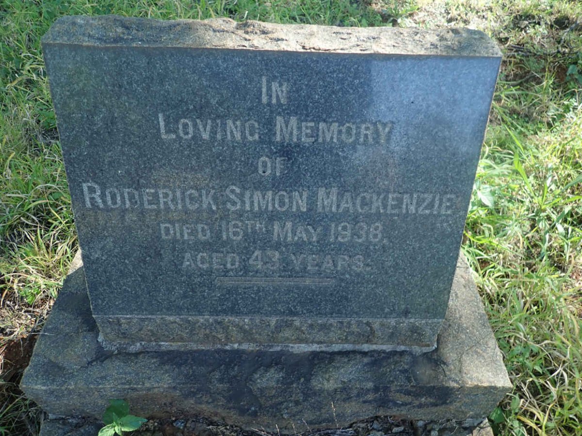 MACKENZIE Roderick Simon -1938