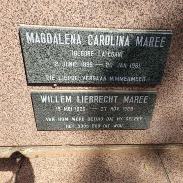 MAREE Magdalena Carolina nee LATEGAN 1899-1961 :: MAREE Willem Liebrecht 1926-1989