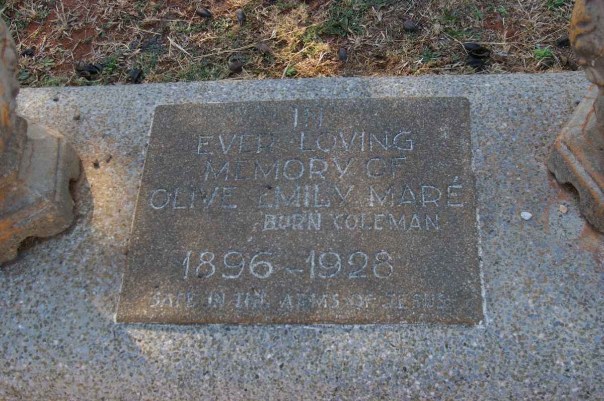 MARE Olive Emily nee COLEMAN 1896-1928